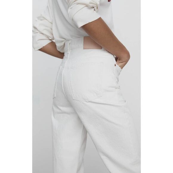 ZARA THE BLISS STRAIGHT JEANS ECRU - Picture 6 of 12
